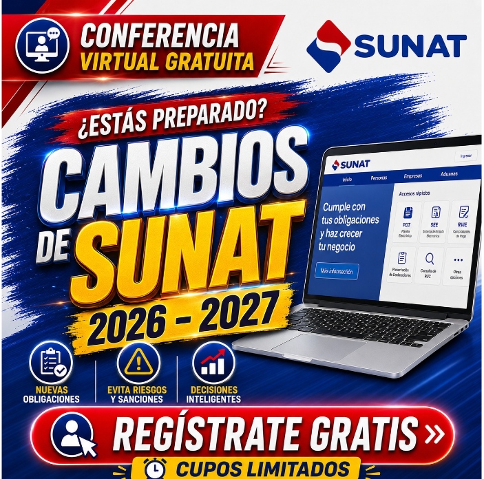 Afiche Oficial de la Conferencia Virtual SUNAT